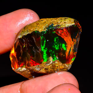 Pierre précieuse brute d'opale éthiopienne, opale de feu flashy, pierre précieuse d'opale naturelle, pierre précieuse en vrac, opale éthiopienne brute, 46 ct. R-217 - Product Image 2