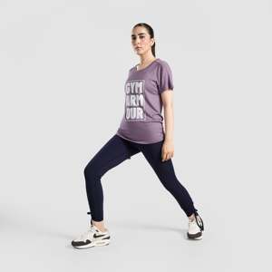 Leggings con borde de cinta azul marino, tela de punto, ropa deportiva - Product Image 4