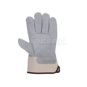 Gants de travail de sécurité Unisexe Durable Coton Cuir Mélange Gants de travail industriel de qualité régulière Vente en gros - Product Image 3