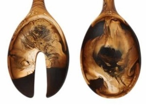 Serveur de salade de table en résine pour les repas et les repas élégants Combo de couleurs modernes avec design fait à la main et texture lisse - Product Image 4