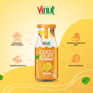 280ml Cocogurt avec mangue bouteille d'eau boisson sans sucre faible en gras fabrication boisson du Vietnam échantillon gratuit marque privée OEM - Product Image 2