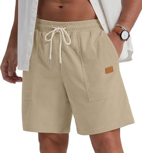 Pantalones Cortos Formales de Lona Personalizados para Hombre, Ligeros, de Verano, para Playa, Cintura Elástica con Cordón, Anti-UV, Secado Rápido, Transpirables, 100% Poliéster - Product Image 6