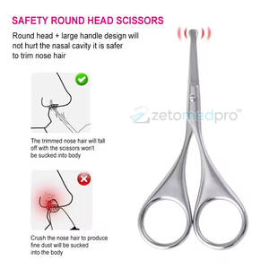 Tijeras Manuales para Recortar el Vello de la Nariz y las Orejas con Punta Redondeada de Seguridad para un Recorte Preciso - Product Image 3