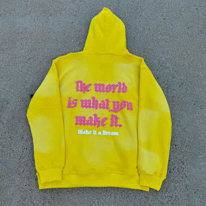 Sweat à capuche pour homme en coton 100% éponge, coupe classique, style vintage, écologique, imprimé avec des strass, style hiver - Product Image 2