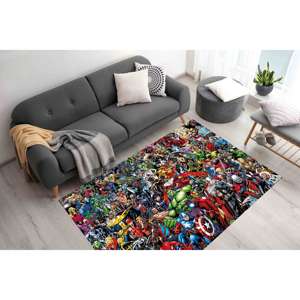 Tapis imprimé Marvel Heroes - Tapis vibrant pour salle de jeux, décoration intérieure, tapis doux non tissé - Product Image 1