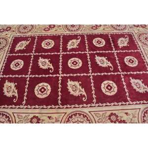 Tapis turc vintage grande surface 6.5x8.9 pieds classique rouge beige motif abstrait laine matériel 10mm Latex pour couloir chambre décor - Product Image 5