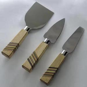 Juego de cuchillos de queso de acero inoxidable con mango plateado de diseño de palmera de latón macizo, juego de herramientas de queso con mango único de alta calidad - Product Image 4