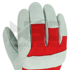 Logo personnalisé Gants de travail en cuir pleine main haute performance fonction antidérapante couleur unie pour la protection des mains et des bras - Product Image 5