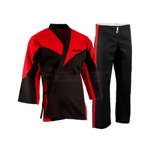 Karate Uniform Customized Karate Uniform Plain Black And Red Color Karate Uniform Solid