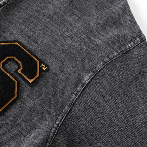 Sweat-shirt Alpha Denim Chenille XS à capuche avec poche kangourou, sport d'hiver, imprimé, délavé à l'acide, 3D - Product Image 3