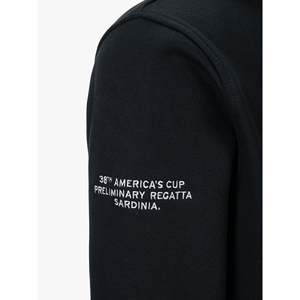 Felpa in pile blu navy American's Cup 38 Sardinia con design ricamato e dettaglio cerniera - Product Image 4
