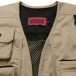 Gilet sans manches à boutons et poches zippées, vêtement de protection extérieur en coton et polyester, gilet de pêche avec service OEM - Product Image 5