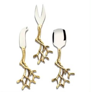 Ensemble d'épandeur de fromage ensemble d'outils à fromage en acier inoxydable avec poignée de vadrouille en nacre faite à la main à extrémité de conception unique finie en argent - Product Image 3