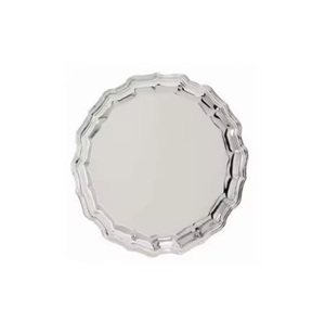 Assiette de service chargeur au design haut de gamme Vaisselle plaquée argent Vaisselle décorative chaude à bordure de qualité supérieure Assiettes à vaisselle - Product Image 1
