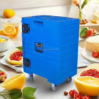 Boîte isotherme empilable en plastique LLDPE durable de 130 L pour buffet, maintien au chaud des plats, boissons froides, plats à emporter, gâteaux et glaces