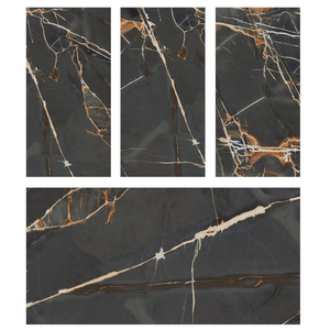 Lexa Black High Quality Onyx Marble Look Glossy Pulido Esmaltado 60x120 Azulejos de piso y pared de porcelana 600X1200 - Product Image 1