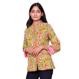 Veste matelassée en diamant, bloc de main imprimé, rembourré avec couche de coton doux, pour femmes, meilleure qualité - Product Image 1