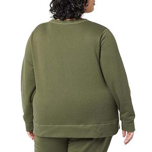 Sudadera de cuello redondo de peso pesado GSM 400 para mujer, Jersey holgado liso bordado de gran tamaño, pana gruesa, lavado de invierno, primavera - Product Image 5