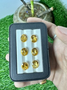 Forma ovalada natural Citrino-Gema suelta amarilla para anillos, colgantes y joyas Todos Los tamaños disponibles - Product Image 3