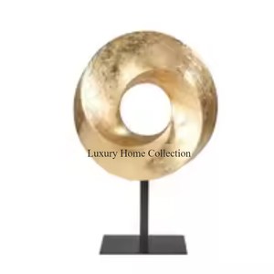 New Round Shape <b>Large</b> Size Home Decorative Sculpture Silver and Golden Color Aluminium Casted and Stainless Steel Shiny Polished - Product Image 4