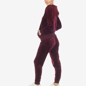 Hot Selling Vintage Long <b>Velvet</b> <b>Women's</b> 2-Piece Tracksuit Zip-Up Hoodie <b>Jogger</b> Fashionable Windproof Breathable Gym for Winter - Product Image 5