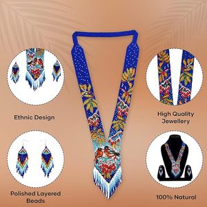 Ensemble de bijoux ethniques tribaux multicolores pour femmes fabriqués à la main collier de perles de graines de petits oiseaux colliers de perles de mode - Product Image 2