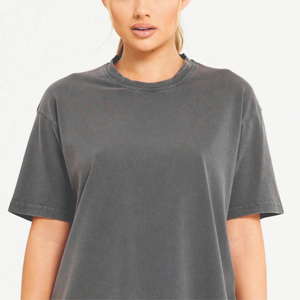 เสื้อยืดผู้ชายผ้าถักระบายอากาศ ทรงหลวม ไหล่ตก น้ำหนัก 180 กรัม ผ้าฝ้าย 100% พิมพ์ลายตัวอักษรตามสั่ง - Product Image 3