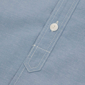 Chemise en chambray à manches longues de qualité supérieure, respirante, grande taille, en pur coton, décontractée pour le travail, chemise habillée pour homme, style streetwear, bas prix - Product Image 3