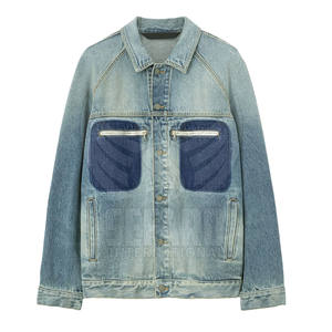 Vente en gros Logo personnalisé Veste en jean pour hommes en coton Veste d'hiver en jean respirante pour extérieur - Product Image 1