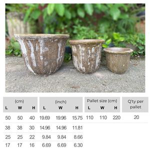 Maceta grande de cerámica hecha a mano con textura rústica para el hogar y el jardín Proyectos de Paisajismo al aire libre Suministro OEM ODM de fábrica - Product Image 2