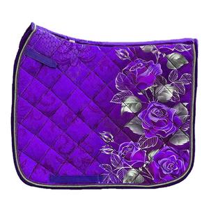 Sous-selle de dressage en satin par sublimation, motif floral élégant, type Numnah Euro Cavall - Product Image 3