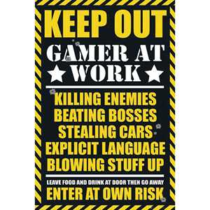 Affiche « Modern Gamer at Work » avec un style de design « Keep Out » - Product Image 3