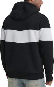 Sweat-shirt tendance pour homme avec blocs de couleur, vêtement d'extérieur élégant pour l'hiver, confortable et chaud, disponible en noir, gris et blanc - Product Image 3
