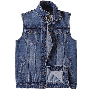 Top Sale High Quality Acid Wash <b>Men</b> Jeans <b>Vest</b> Breathable Lightweight Fashionable Low MOQ Sleeveless Waterproof Windproof Hip - Product Image 4