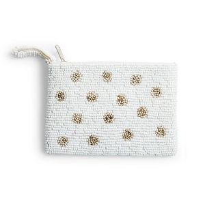 กระเป๋าใส่เหรียญประดับลูกปัดลายเปลือกหอยและปลาดาวสีขาวสำหรับงานปักที่หรูหราทันสมัยประดับด้วยเม็ดลูกปัดสไตล์เครื่องประดับโดยบริษัทฮิบา - Product Image 5