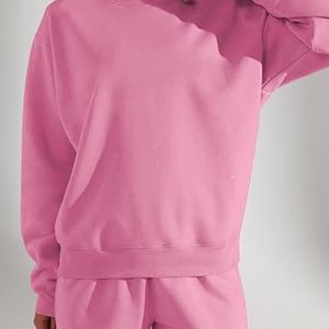 ชุดเสื้อสเวตเตอร์แบบสวมหัวและกางเกงสองชิ้นทรงหลวมสำหรับฤดูหนาวของผู้หญิง - Product Image 5