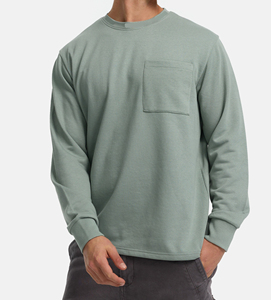 Jersey de manga larga de algodón 100% de alta calidad para hombre, sudadera informal con estampado de cuello redondo, transpirable y lavado a la piedra - Product Image 2
