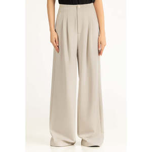 Pantalones de Pierna Ancha de Satén de Cintura Alta, Corte Recto, Antiarrugas WM-TRC-SS26-603 - Product Image 2