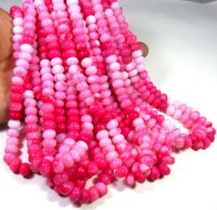 Perles d'Opale Naturelle Rose Chaud Dégradé 9mm Polies, Perles Rondelles Lisses en Vrac de 16 pouces, Qualité Supérieure pour la Fabrication de Bijoux, Vente en Gros
