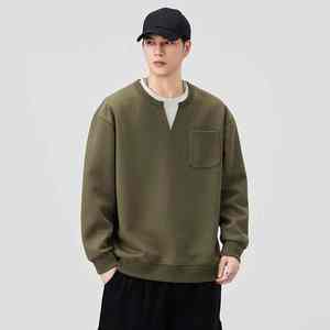 เสื้อยืดผู้ชายคอกลมแขนยาวแบบหลวมมีกระเป๋า - Product Image 1