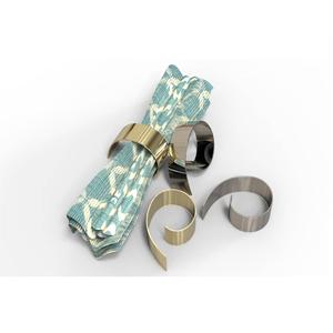 Ronds de serviette hexagonaux modernes en métal doré et argenté, supports de table géométriques pour la décoration contemporaine des restaurants et mariages (vente en gros) - Product Image 5