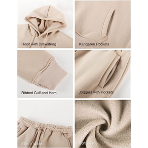 ชุดวอร์มผ้าฝ้ายโพลีเอสเตอร์สำหรับผู้หญิงหรูหรามีฮู้ดเสื้อครอปเชิ้ตมีสไตล์ดีไซน์ลำลองคุณภาพสูงระบายอากาศได้ดี - Product Image 5