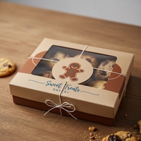 Boîte d'aliments surgelés rigide en relief recyclable brillant/mat avec impression personnalisée pour boulangerie, café et emballage à emporter