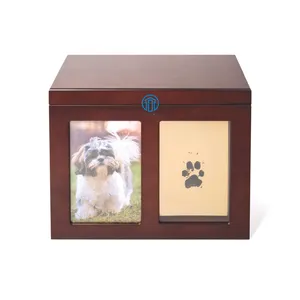 Мемориальная деревянная коробка для домашних животных, фоторамка, похоронные урны для кремации, персонализированные урны для пепла для собак, кошек, деревянные урны на память
