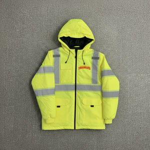 Chaqueta de Seguridad Reflectante de Alta Visibilidad, 100% Poliéster, para Trabajo en Exteriores en Invierno, Cálida, con LED Intermitente, Impermeable, ANSI Clase 2, Logotipo Personalizado, para Hombre - Product Image 5