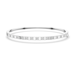 Bracelet jonc en diamant de laboratoire 0,51 CT, serti carré, or 18 carats, 14 carats, 10 carats et argent 925, options or rose, or jaune, or blanc - Product Image 3