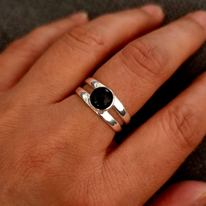 Handmade 925 Sterling <b>Silver</b> Fine <b>Ring</b> with Natural Black Onyx Jun Birthstone <b>Wedding</b> <b>Ring</b> Gift for <b>Women</b> - Product Image 5