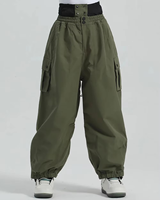 Pantalon de ski et de snowboard unisexe personnalisé, imperméable, coupe-vent, respirant -Tex, style cargo d'hiver, jambes larges, poches zippées, style baggy