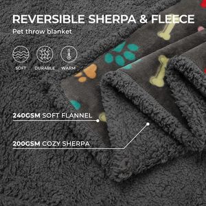 Pet <b>Waterproof</b> <b>Blanket</b> Coral Fleece Flannel Sherpa Thick Warm <b>Blanket</b> - Product Image 5