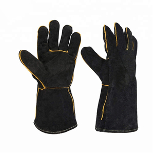 2025 nouveaux gants de soudage robustes en cuir de vache noire à bas prix meilleure qualité conception personnalisée - Product Image 5